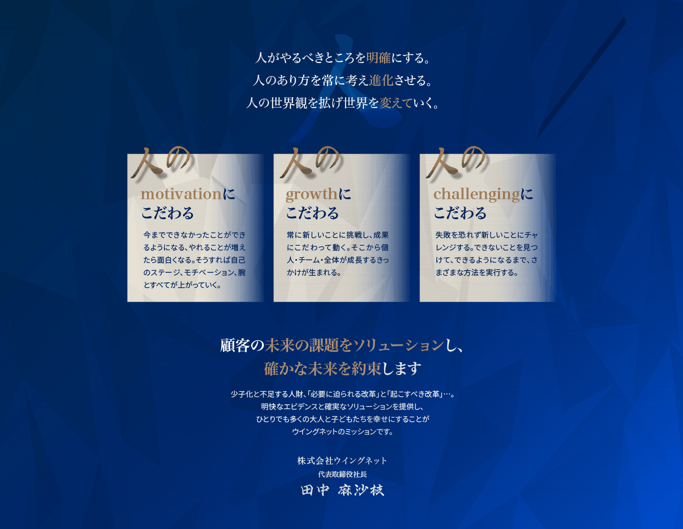 人がやるべきところを明確にする。人のあり方を常に考え進化させる。人の世界観を拡げ世界を変えていく。